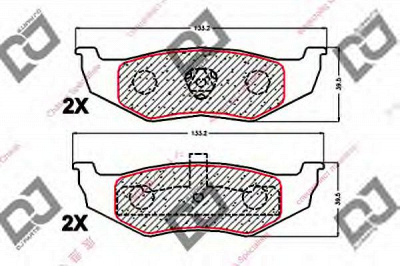 DJ PARTS bp1921 -  Комплект тормозных колодок, дисковый тормоз